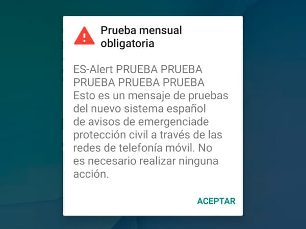 Alerta del nuevo sistema de emergencias